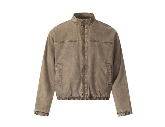 Mid Camel Denim Bomber