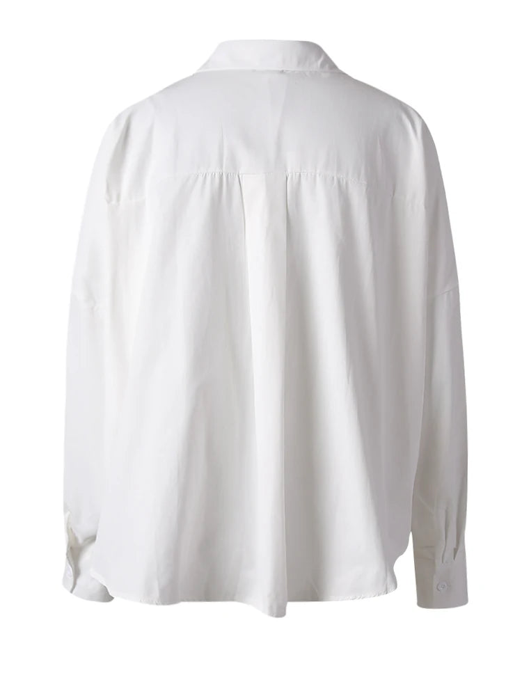 White Basic Pleated Shirt